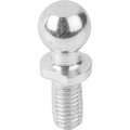 Kipp Ball End Pin DIN71803 For Angle Joint, D1=8, Form:C With Threaded Pin M05, Sw=7, Steel Galvanized K0713.0805